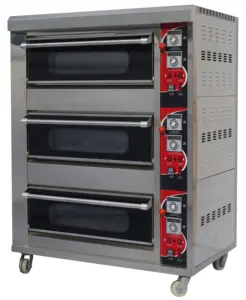 गर्म बिक्री खाद्य बेकरी मशीन डिजिटल नियंत्रण आर्थिक नाश्ता दुकान Baguette 3 डेक 6 ट्रे गैस बेकरी ओवन (YFB-306G)