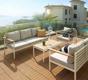 Conjunto de Sofás de Jardín para Exteriores, Moderno, Resistente al Agua, Muebles de Jardín para el Hogar - Product Image 3