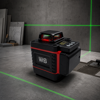 Niveau laser vert 4D 16 lignes 360 degrés, auto-nivelant, outil de nivellement croisé pour l'installation de carreaux muraux et de sols, la construction