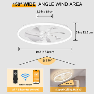 Modern <b>Bedroom</b> 7-Blade Ceiling <b>Fan</b> with 3-Color LED Light (3000K/4000K/6500K) 6-Speed DC Motor Acrylic Body Remote & APP Control - Product Image 4