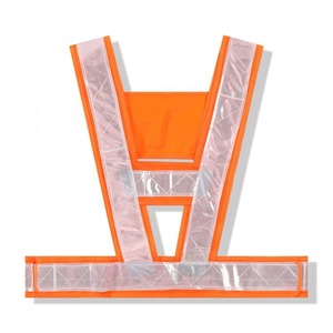 Gilet de sécurité réfléchissant en forme de V Norris, orange haute visibilité, pour la construction routière, l'aménagement paysager, la circulation et le cyclisme - Product Image 1