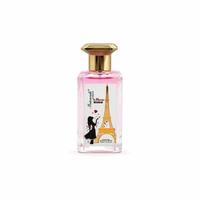 Parfum féminin romantique, luxueux, moderne, style parisien, eau de parfum longue tenue, avec capuchon doré, parfum floral fruité