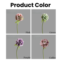 Bunga Scabiosa Buatan Grosir, Bunga Musim Gugur dari Kain Sutra, Bunga Artificial untuk Dekorasi Rumah dan Pernikahan