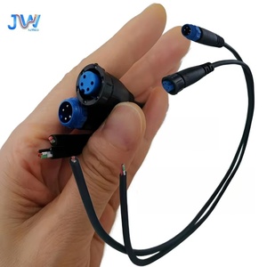 Konektor Adaptor Pria-Wanita M8 Tahan Air yang Dapat Disesuaikan 2-6 Pin IP67 300V Konduktor Tembaga Berlapis Timah Rumah PVC/PBT - Product Image 2