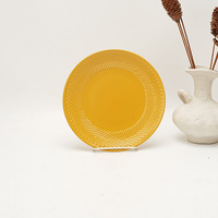 Exquis 16 pièces jaune vaisselle assiette en céramique bol ensemble grès vaisselle ensembles pour Homeware dîner ensembles de luxe