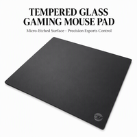 Tapis de souris de jeu en verre trempé avec logo de marque personnalisé, surface lisse et rapide, base antidérapante en silicone pour l'e-sport