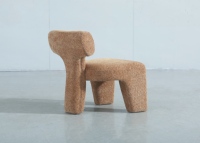Velours sherpa Unique minimaliste salon salle à manger lumière luxe riz rose tissu chaise d'appoint sans bras chaise en bois massif
