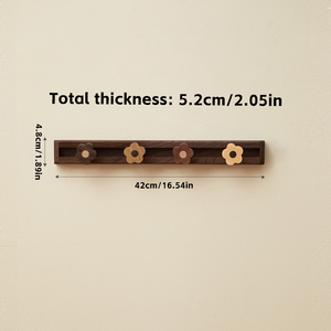Perchero Multifuncional de Madera Maciza para Montar en la Pared, Organizador Floral Deslizante, Almacenamiento para el Hogar, Estilo Rústico, Resistente, con Ganchos Autoadhesivos - Product Image 4