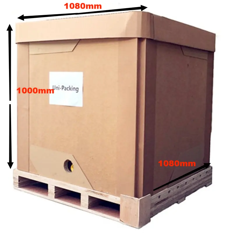 1000L số lượng lớn đóng gói chất lỏng trung gian số lượng lớn Container có thể gập lại IBC container với túi lót