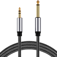 Câble adaptateur jack stéréo auxiliaire mono 3,5 mm TRS mâle vers 1/4 mâle