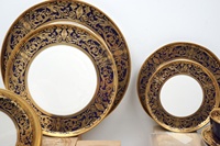 Assiettes de vaisselle nordique dîner en céramique de Restaurant en porcelaine dorée