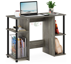 <span class=keywords><strong>Bureau</strong></span> d'<span class=keywords><strong>ordinateur</strong></span> moderne avec rangement ouvert, gris/noir - Product Image 3