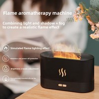 Diffuseur d'arômes à effet flamme, humidificateur à LED 7 couleurs, brume froide ultrasonique, huile essentielle, simulation de feu réaliste pour la maison