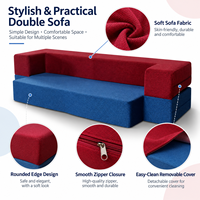 Canapé modulable bloc-couleur, housses amovibles à zip, assise en mousse compressible, canapé de sol pour salon et lounge