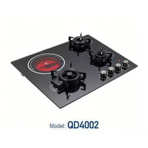 Estufa de <span class=keywords><strong>Gas</strong></span> y Eléctrica Integrada, de Vidrio Templado, con 4 Quemadores, Cocina - Product Image 4