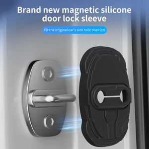 Couvercle de boucle de verrouillage de porte de voiture en Silicone, 4 pièces, pour Kia K5 Optima Sportage <span class=keywords><strong>Sorento</strong></span> EV6 Stinger, amortisseur de chocs, accessoires de voiture - Product Image 4