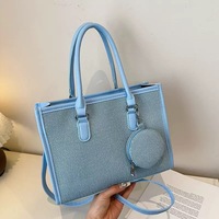 Tas Tote Wanita Mewah Kanvas Katun dengan Logo Cetak Kustom Personalisasi Produsen, Dilengkapi Ritsleting, Portabel untuk Semua Musim