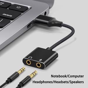 Adaptador de Audio <span class=keywords><strong>Dos</strong></span> en Uno, 8cm USB a 3.5mm, Tarjeta de Sonido Externa, Convertidor de PVC y Aleación de Aluminio, Micrófono para Auriculares de Computadora - Product Image 5