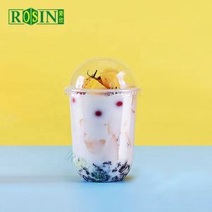 Custom Logo 8Oz/16Oz Wegwerp Pp Helder U Vorm 500Ml Koude Drank Wodka Plastic Dessert Yoghurt Beker Met Koepeldeksel - Product Image 1