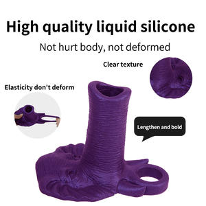 Manchon de pénis en silicone pour un épaississement et un durcissement, anneau de pénis créatif en forme d'éléphant pour améliorer l'érection et retarder l'éjaculation, jouets sexuels masculins - Product Image 4
