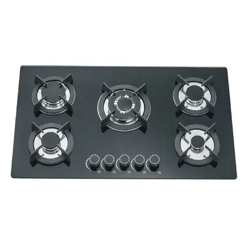 Home appliance 5 burners glass gas stove/ gas hob /gas cooker 86cm