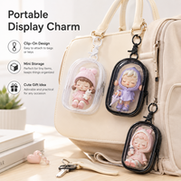 Porte-monnaie mini transparent en PVC pour clés, pochette de présentation pour figurines, avec fermeture éclair, cadeau Kawaii, logo personnalisé OEM, vente en gros