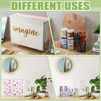 Boîte de rangement de fichiers suspendus, organisateur de dossiers en acrylique pour dossiers de taille lettre Boîte de support de fichiers portable