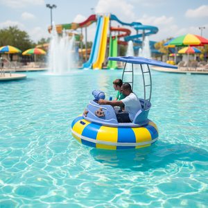 QIQU família água passeio equipamento com água armas música luzes interativo elétrico pára-choques barcos - Product Image 1