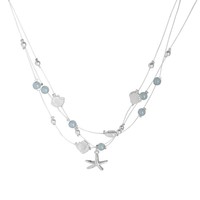Collier ras du cou superposé pour femme, style station balnéaire, avec étoile de mer, coquillage et perle électroplaquée, unique, nouvelle collection 2026, ambiance estivale