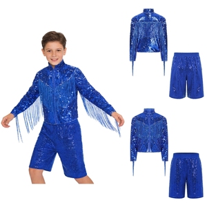 Conjuntos de chaqueta y pantalones cortos para niños de 8 a 14 años, pantalones de baile de hip-hop, conjunto de baile de jazz para fiestas temáticas, competiciones, uso diario informal - Product Image 3