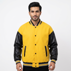 Chaqueta universitaria de lana personalizada High Street, chaqueta de béisbol de lona de alta calidad con cuello alto, lo último para el invierno. - Product Image 1
