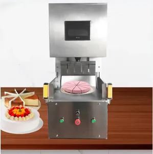 Kommerzielle automatische elektrische horizontale Schwamm käses chicht runde Lebensmittel Ultraschall Cake Topper Cutter Slicer Set Schneide maschine