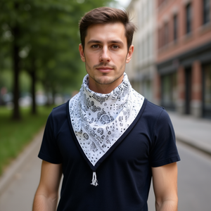 Sciarpa triangolare con stampa Angelina Paisley 60x135 cm Accessorio moda in poliestere per donna per tutte le stagioni - Product Image 2