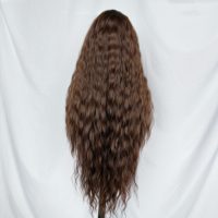 Wig sintetis KEMY HAIR New Blend, rambut sintetis campuran 36 inci, HD Lace Front, ikal dalam, tahan panas, untuk wanita kulit hitam.