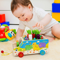 Coche a juego multifuncional educativo temprano para niños tirando zanahorias pesca atrapar insectos FORMA DE Animal juguetes a juego
