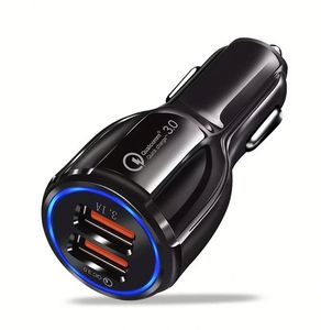 Wholesale Portable QC3.0 Fast Charge Dual 2 Usb Car Charger <b>Adapter</b> for All Smart Phone - Product Image 2