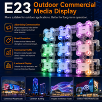 Éclairage de façade extérieur haute luminosité DC24V RGB SPI 4 LED P25 Écran en maille LED IP67 pour le jour et la nuit