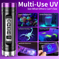 Linterna LED Multifuncional con Luz Negra UV de 365nm, Lámpara Lateral RGB COB, Recargable, de Aleación de Aluminio, para Camping e Inspección