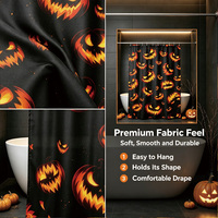 Rideau de Douche Halloween Imperméable en Tissu Blanc Gaufré avec Bordure Dentelle Victorienne – Décoration Salle de Bain Effrayante pour Maisons Hantées (Vente en Gros)