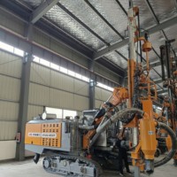 Foreuse intégrée sur chenilles pour trous de forage, pour études géologiques, machine de forage de roche DTH, moteur de forage minier
