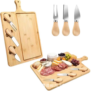 Tabla de bambú para charcutería de 16 pulgadas con mango y juego de cuchillos para queso. - Product Image 5