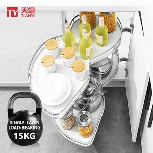 Space Saving Kitchen Cabinet Blind <b>Corner</b> Solution with Pull Out Swing Tray and Modern Magic <b>Corner</b> Organizer Drawer <b>Basket</b> - Product Image 6