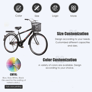 Vélo de ville 26 pouces à frein V avec panier, style urbain vintage, pour loisirs, modèle 2026, prix usine, pour adultes - Product Image 2