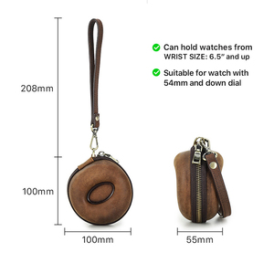 กล่องใส่นาฬิกาหนังแท้ทรงโดนัทแบบซิปสำหรับเดินทาง พร้อมส่ง - Product Image 4