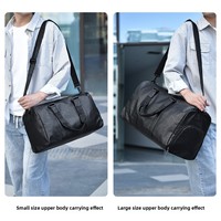 Tas Gym Kulit PU Custom untuk Fitness dengan Tas Gym Ringan Tahan Air untuk Latihan, Perjalanan, Kemah, Outdoor Pria Wanita