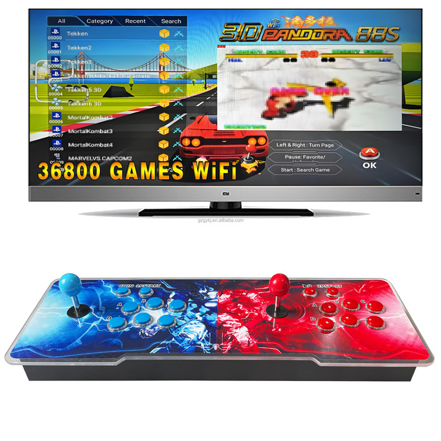 New Retro Pandora Box Arcade Game Console 3D Version 36800 FC/GBC/MD/NeoGeo EU/US/GB/Japan Multi-Region 64GB Memory Android