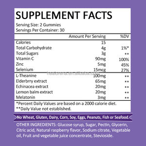 Gommes de sommeil végétaliennes à la mélatonine avec <span class=keywords><strong>magnésium</strong></span> et vitamine <span class=keywords><strong>D</strong></span>, mélisse, extrait de plantes pour la relaxation et le sommeil - Product Image 2
