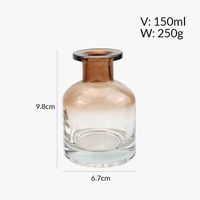 Bouteille en verre cylindrique vide Hongsheng, dégradé blanc intense, 200 ml, pour diffuseur d'aromathérapie, avec bouchon et bâtonnets en rotin, vente en gros usine pour la maison