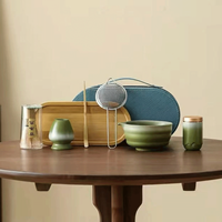 Ensemble Matcha Classique Personnalisé en Gros avec Fouet en Bambou, Bol en Céramique et Emballage de Voyage Écologique pour Outils à Thé