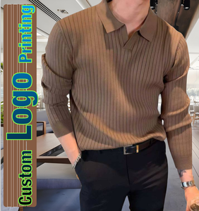 Polo <span class=keywords><strong>de</strong></span> Cuello <span class=keywords><strong>en</strong></span> V para Hombre, Camiseta <span class=keywords><strong>de</strong></span> Golf <span class=keywords><strong>de</strong></span> Poliéster Ajustada <span class=keywords><strong>de</strong></span> <span class=keywords><strong>Manga</strong></span> Corta o Larga, Camiseta Suave <span class=keywords><strong>de</strong></span> Punto Acanalado - Product Image 5